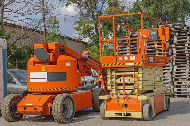 forklifts organizing inventory in a warehouse facility in Clewiston